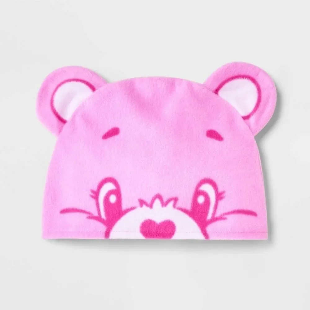 Nwt Toddler Girl's Care Bears Pink Blanket Sleeper Footed Pajama w Hat
